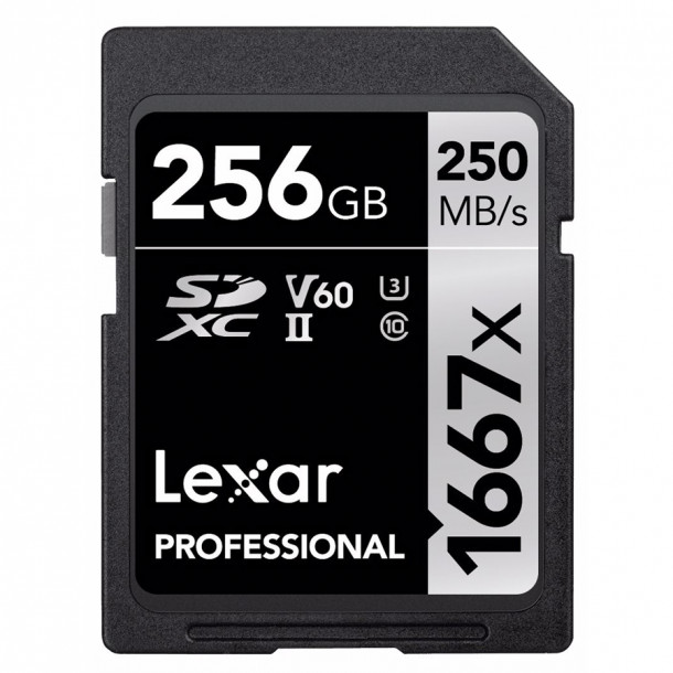Lexar SDXC 256GB Pro 1667X UHS-II (V60) 250/90MB/s