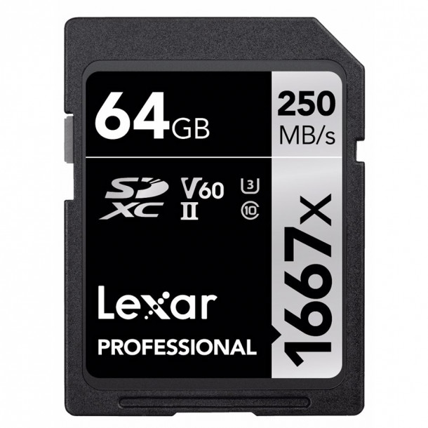Lexar SDXC 64GB Pro 1667X UHS-II (V60) 250/120MB/s