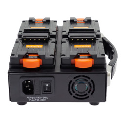 Dynacore DTS-4S - 4ch. V-Lock liggende lader (Tiny)